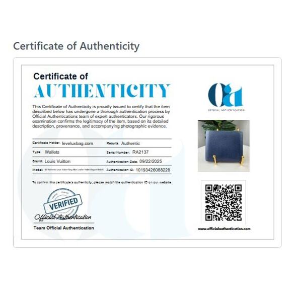 💎✨Authentic Louis Vuitton Navy Blue Leather Wallet Card Organizer - Picture 7 of 7